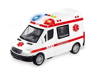 Ambulans z otwieranymi drzwiami światło, dźwięk