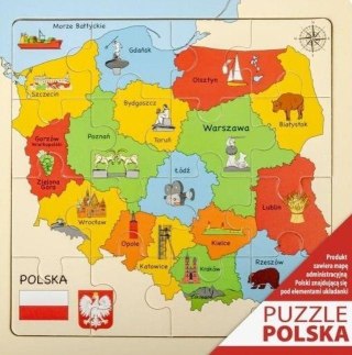 Puzzle Mapa drewniane 25x25cm