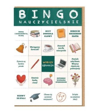 Karnet okolicznościowy dla nauczyciela Bingo