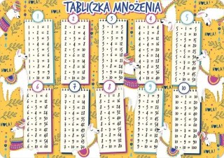 Podkładka na biurko - Tabliczka mnożenia Lamy