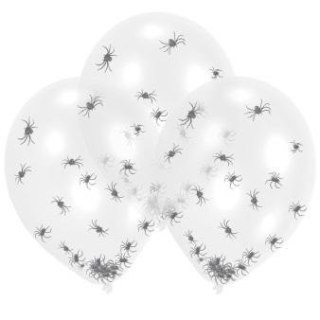 Balony lateksowe Clear Spider Filled 27,5cm 6szt