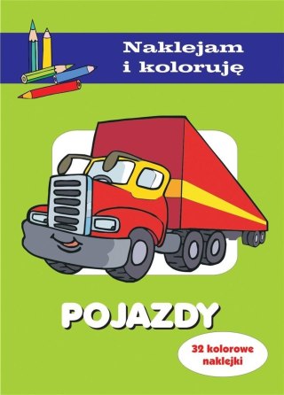 Pojazdy. Naklejam i koloruję