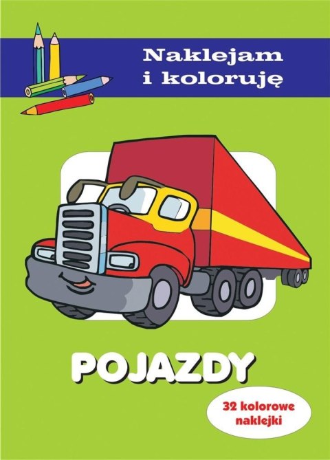 Pojazdy. Naklejam i koloruję