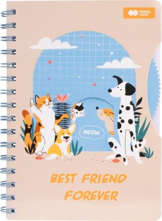 Notes na spirali A5/80K Cat&Dog HAPPY COLOR