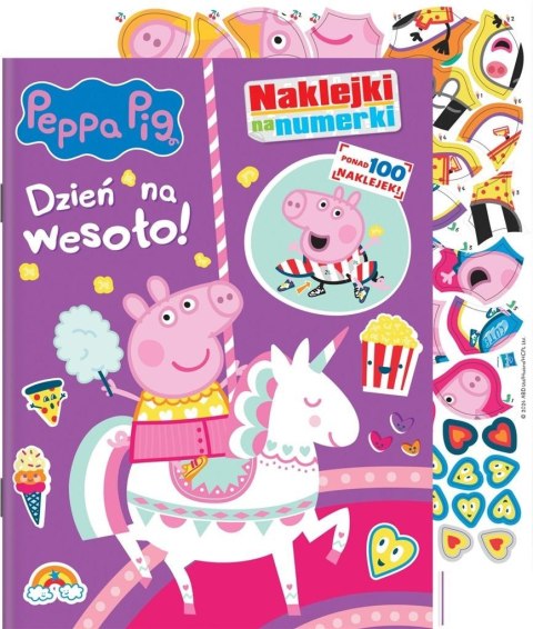 Peppa Pig. Naklejki na numerki. Dzień na wesoło