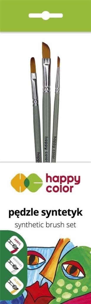 Zestaw pędzli syntetycznych B 3szt HAPPY COLOR