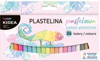 KIDEA PLASTELINA SZKOLNA 24 PASTELOWE KOLORY