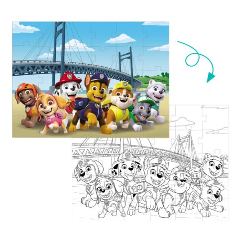 PUZZLE 2w1 PSI PATROL UKŁADANKA I KOLOROWANKA W JEDNYM PAW PATROL ZESTAW