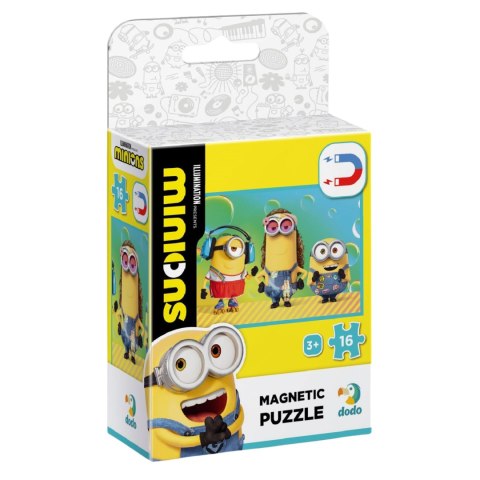 PUZZLE MAGNETYCZNE "MINIONKI" 16 KOLOROWYCH ELEMENTÓW DO UŁOŻENIA