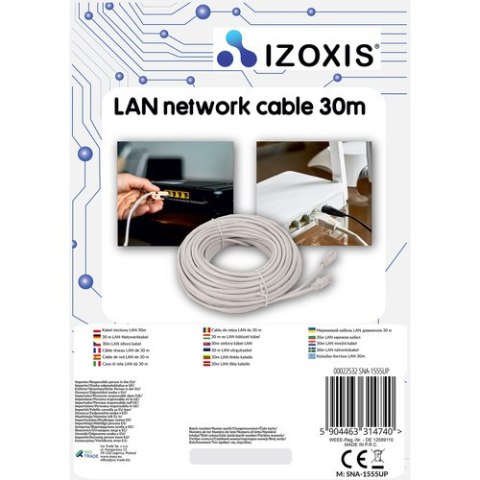 Kabel sieciowy LAN 30m Izoxis 22532