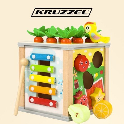 Kostka edukacyjna drewniana- sorter Kruzzel 22566