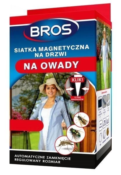 Siatka na Drzwi Magnetyczna 160x220 Czarna BROS