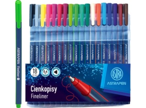 Cienkopisy trójkątne 0, 4 mm ASTRAPEN - 18 szt.