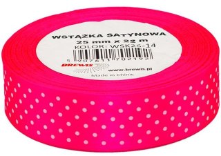 Wstążka satynowa BREWIS kropki 25mm WSK25-14