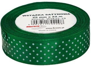 Wstążka satynowa BREWIS kropki 25mm WSK25-19