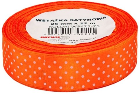 Wstążka satynowa BREWIS kropki 25mm WSK25-25