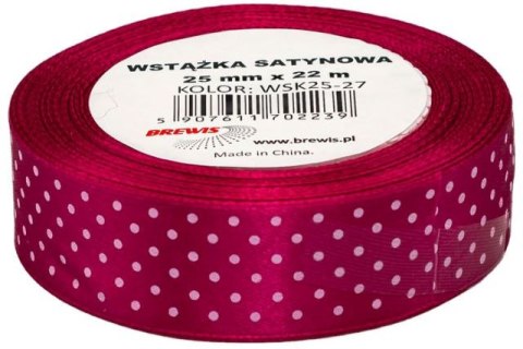 Wstążka satynowa BREWIS kropki 25mm WSK25-27