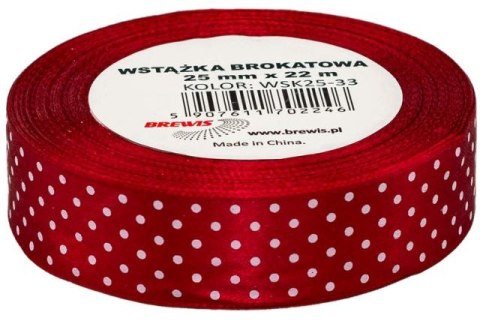 Wstążka satynowa BREWIS kropki 25mm WSK25-33