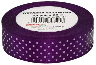 Wstążka satynowa BREWIS kropki 25mm WSK25-34