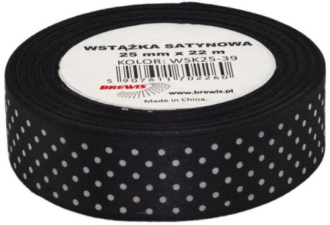 Wstążka satynowa BREWIS kropki 25mm WSK25-39