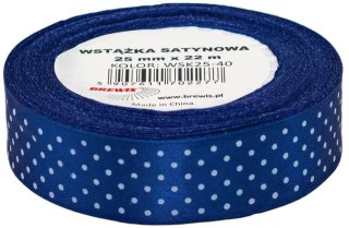 Wstążka satynowa BREWIS kropki 25mm WSK25-40