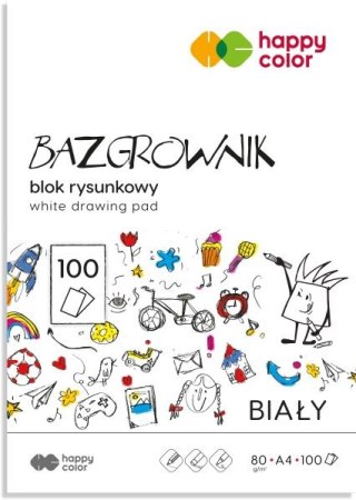 Blok rysunkowy Bazgrownik, A4, 100 ark, 80g, Happy Color