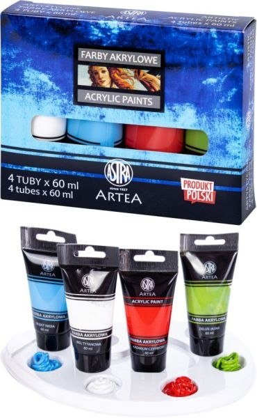 Farby akrylowe ASTRA Artea 4 kol x 60 ml tuba