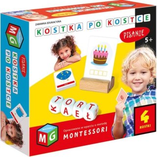 MONTESSORI -ZABAWKA EDUKACYJNA KOSTKA PO KOSTCE-PISANIE 4 KOSTKI