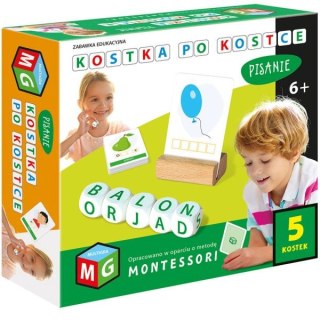 MONTESSORI -ZABAWKA EDUKACYJNA KOSTKA PO KOSTCE-PISANIE 5 KOSTEK