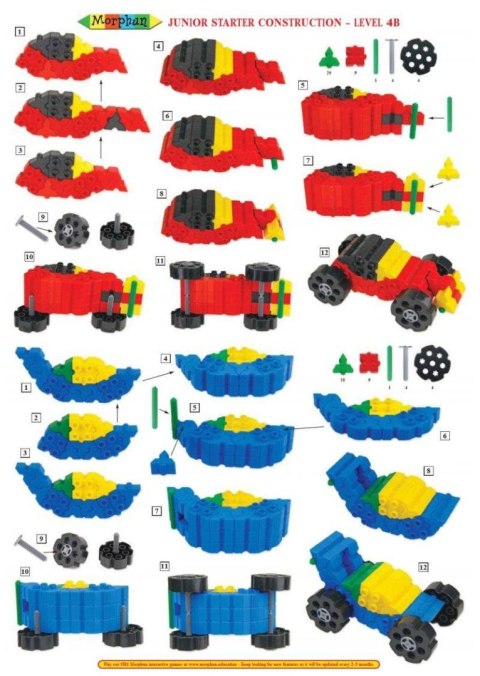 Morphun 12 Pojazdów 150 el. - Klocki konstrukcyjne