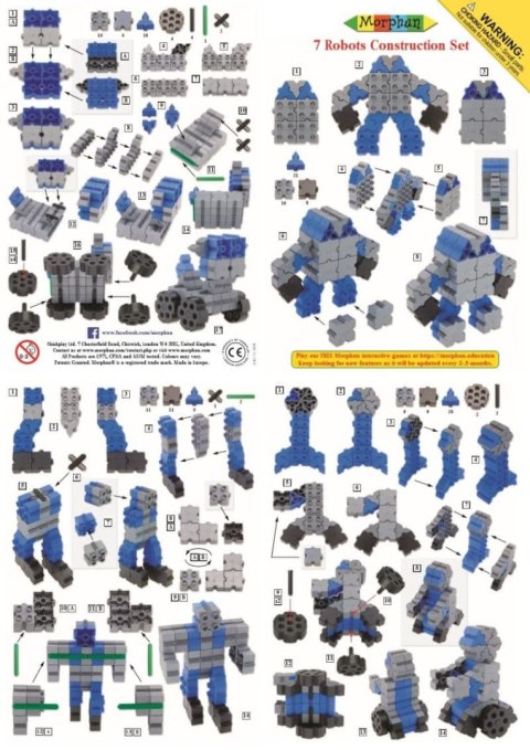 Morphun 7 Robotów 80 el. - Klocki konstrukcyjne