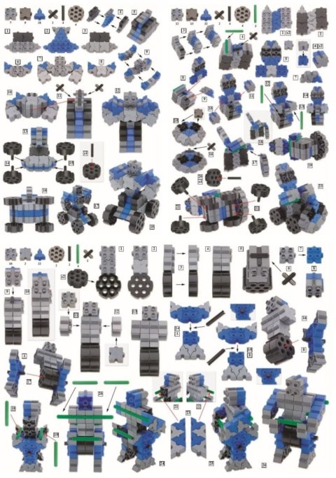 Morphun 7 Robotów 80 el. - Klocki konstrukcyjne