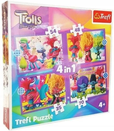 Puzzle "4w1" TREFL Przygody kolorowych Trolli