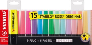 Zakreślacz STABILO BOSS 15 kolorów w etui