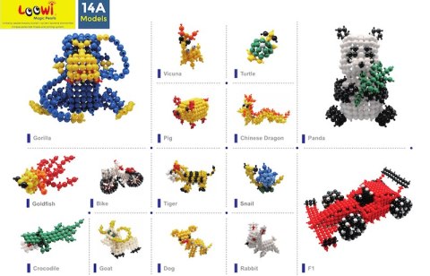 Klocki konstrukcyjne Loowi - Zestaw Red 125 el.