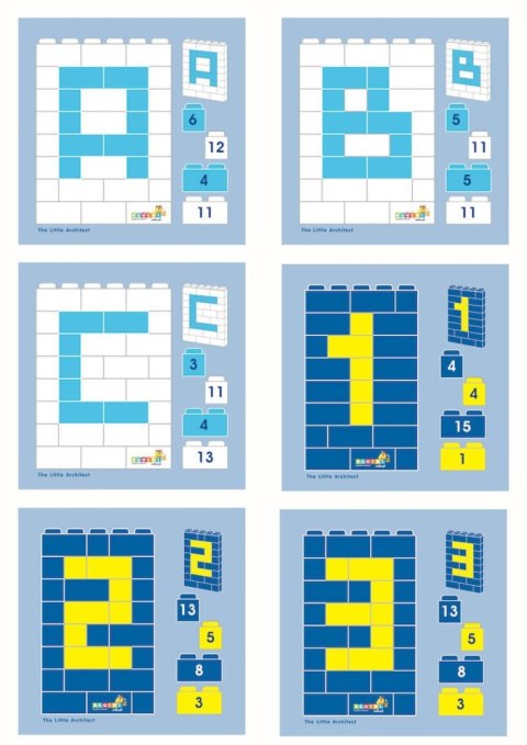 Instrukcje 1:1 Little Architekt Litery i Cyfry 17 szt.