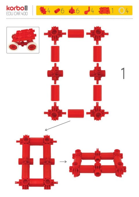 Klocki konstrukcyjne Korbo EDU Car 400 el.
