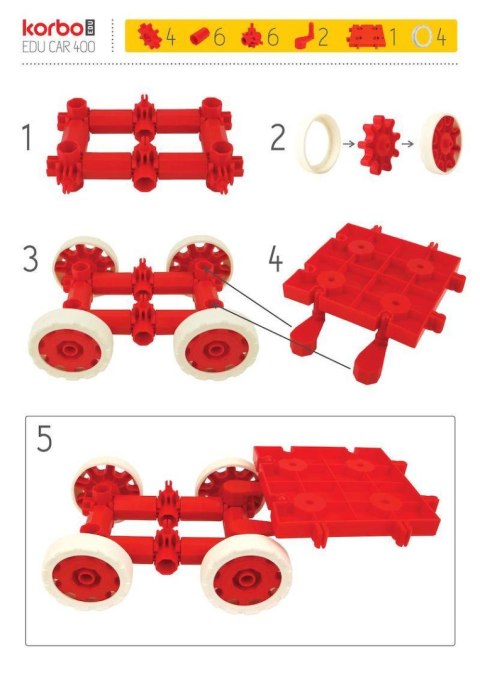 Klocki konstrukcyjne Korbo EDU Car 400 el.