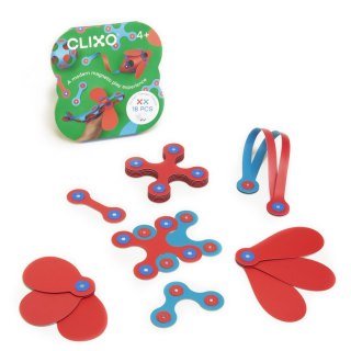 Klocki magnetyczne Clixo - Itsy Pack - różowo - turkusowy - 18 el.