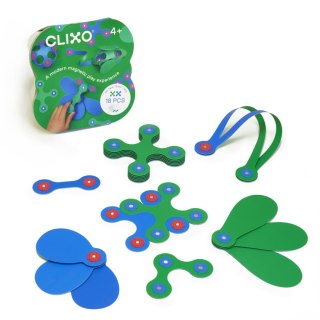 Klocki magnetyczne Clixo - Itsy Pack - zielono - niebieskie - 18 el.