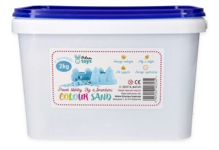 Zestaw - piasek kinetyczny ColourSand 2kg niebieski + foremki i łopatka