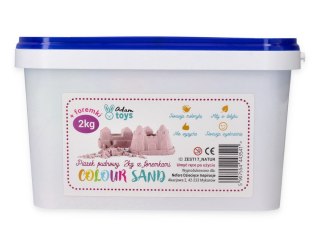 Zestaw - piasek kinetyczny ColourSand 2kg różowy + foremki i łopatka