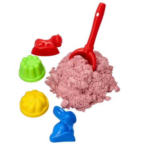 Zestaw - piasek kinetyczny ColourSand 2kg różowy + foremki i łopatka