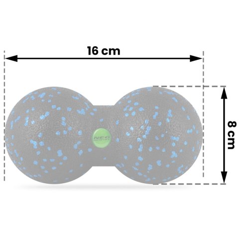 Podwójna piłka do masażu i fitness NS-966 czarno-niebieska