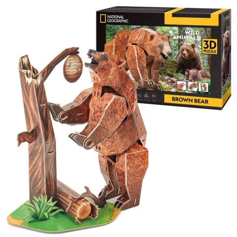 CUBIC FUN PUZZLE 3D NATIONAL GEOGRAPHIC NIEDŹWIEDŹ BRUNATNY