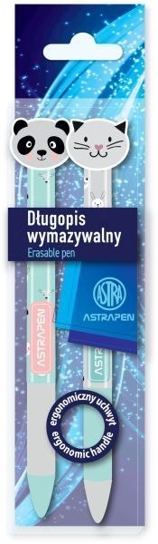 Długopis automatyczny wymazywalny z gumowym uchwytem 0,5 mm ASTRAPEN OOPS! ANIMALS - 2 szt. PET box