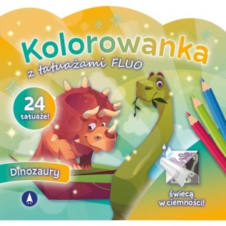 Kolorowanka SKRZAT z tatuażami FLUO Dinozaury