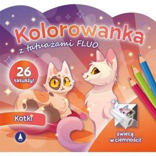 Kolorowanka SKRZAT z tatuażami FLUO Kotki