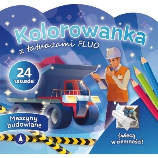 Kolorowanka SKRZAT z tatuażami FLUO Maszyny budowlane