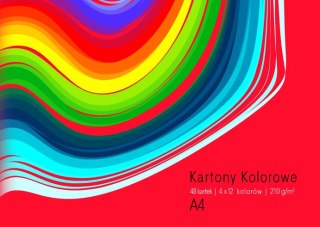 Kartony kolorowe A4-48 k 12 kol 210 g